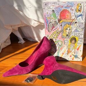 Jeffrey Campbell Fuchsia Suede Pointed-Toe Pumps